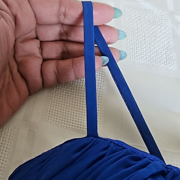 Bicici Women's Spaghetti Straps Rushed Top With Embellishment Belt Maxi DressL/M - Picture 14 of 16